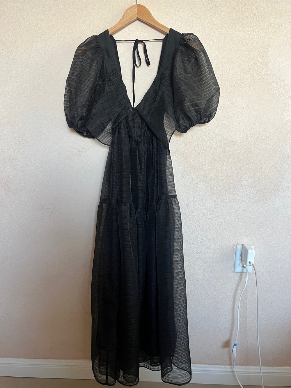Free People organza puff sleeve dress